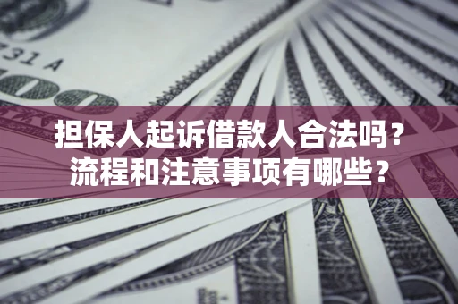 武汉担保人起诉借款人合法吗？流程和注意事项有哪些？