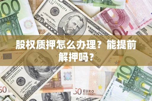 武汉股权质押怎么办理？能提前解押吗？